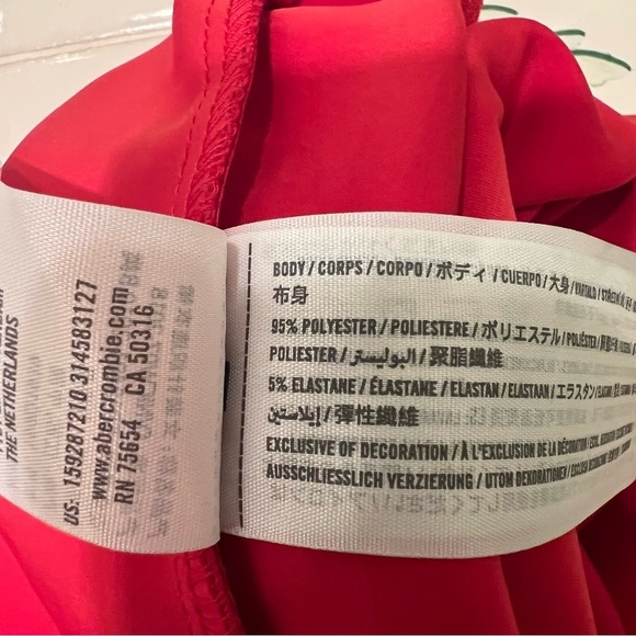 Abercrombie & Fitch Asymmetrical one shoulder maxi dress red size M - Picture 9 of 9